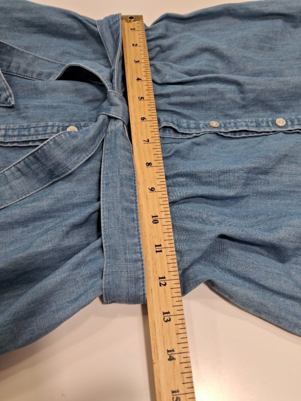 J.Crew Denim Shirt Dress XS | Belted Chambray Casual Summer - Picture 7 of 10
